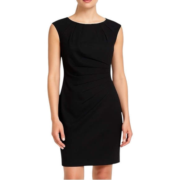 Kobi Halperin Classic Ruched Sleeveless Sheath Dress - Black - Size 2 - Picture 3 of 6